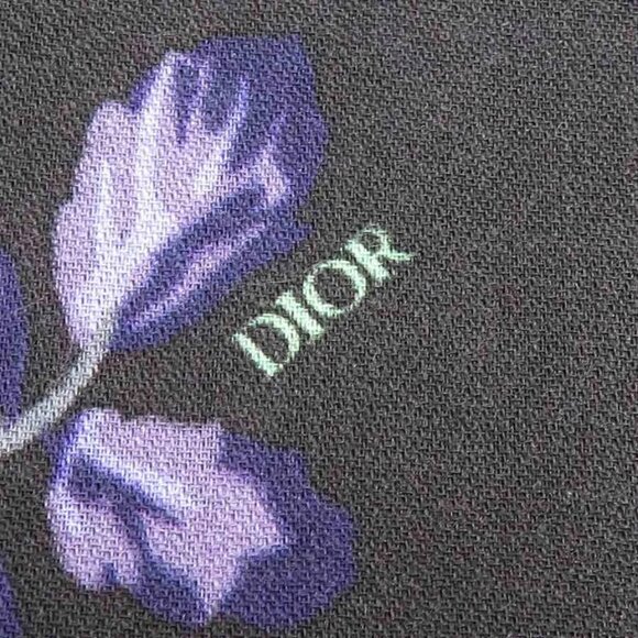 Auth Christian Dior Shawl Scarf Black/Green/Purple Wool - Picture 2 of 8